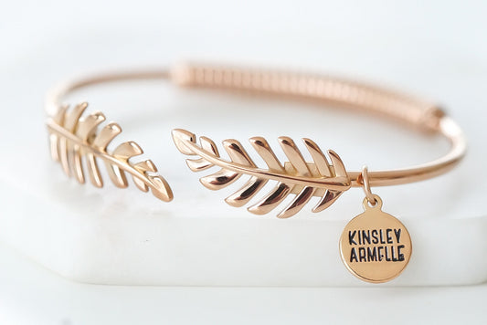 Goddess Collection - Rose Gold Laurel Leaf Bracelet