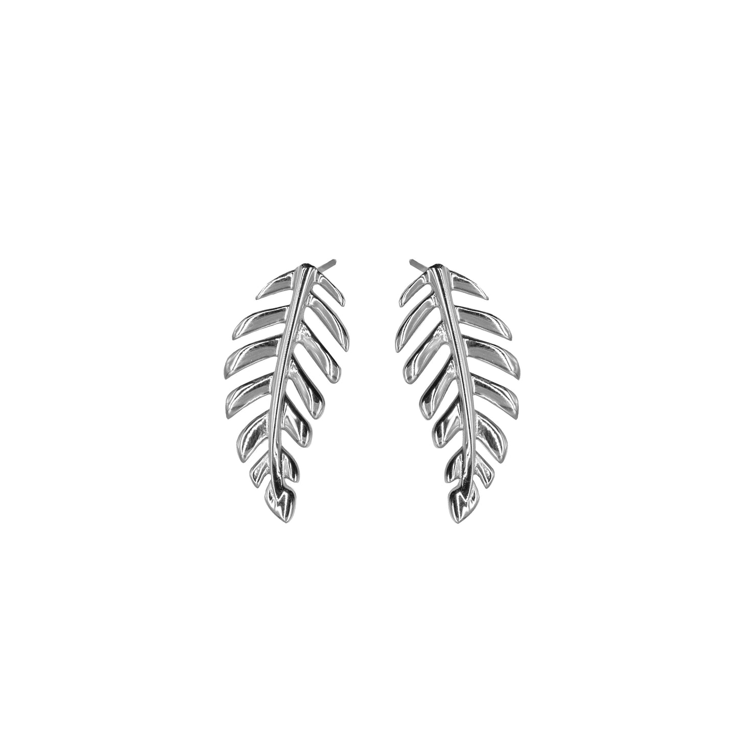 Goddess Collection - Silver Laurel Leaf Stud Earrings